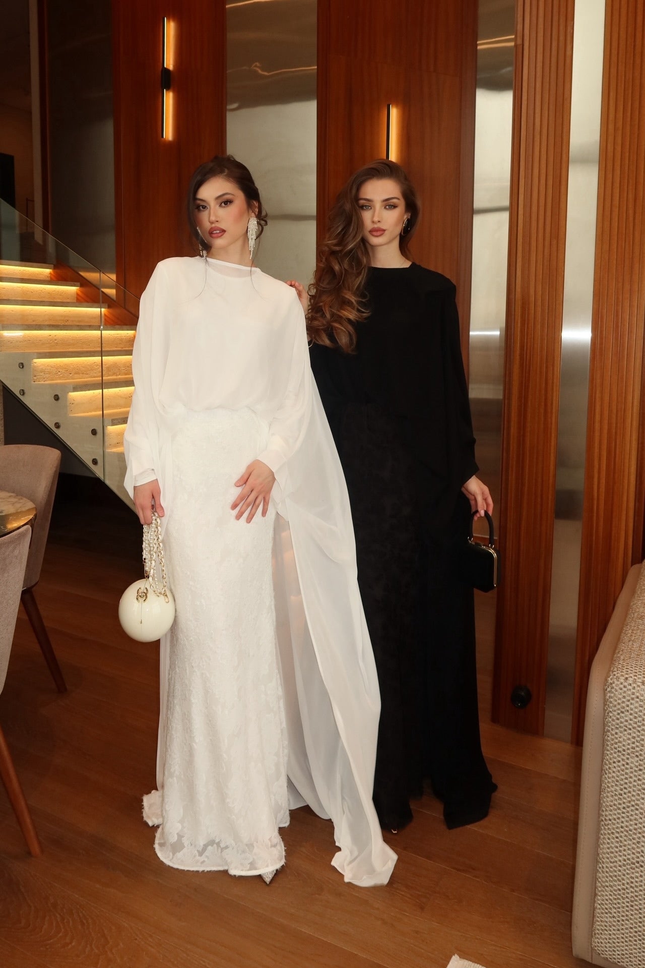 Elena Chiffon Cape Two Piece Abaya Set