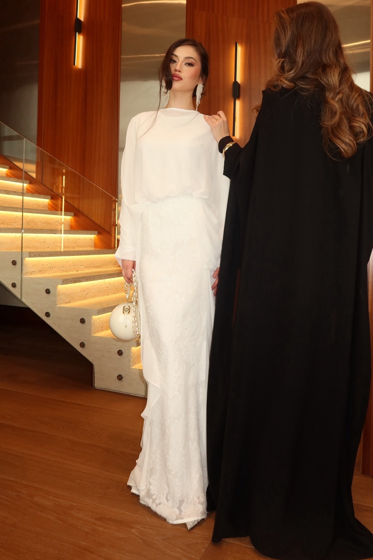 Elena Chiffon Cape Two Piece Abaya Set