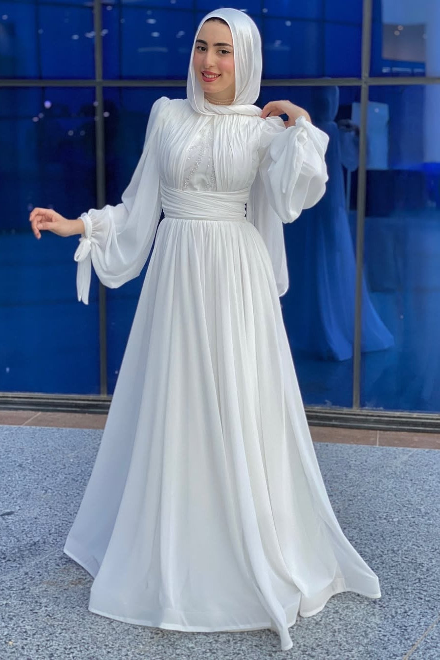 Chloe Chiffon Pleated Maxi Dress