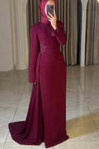 Maria Pleated Rhinestone Maxi Dress