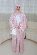 Farah 3D Floral Open Long Abaya
