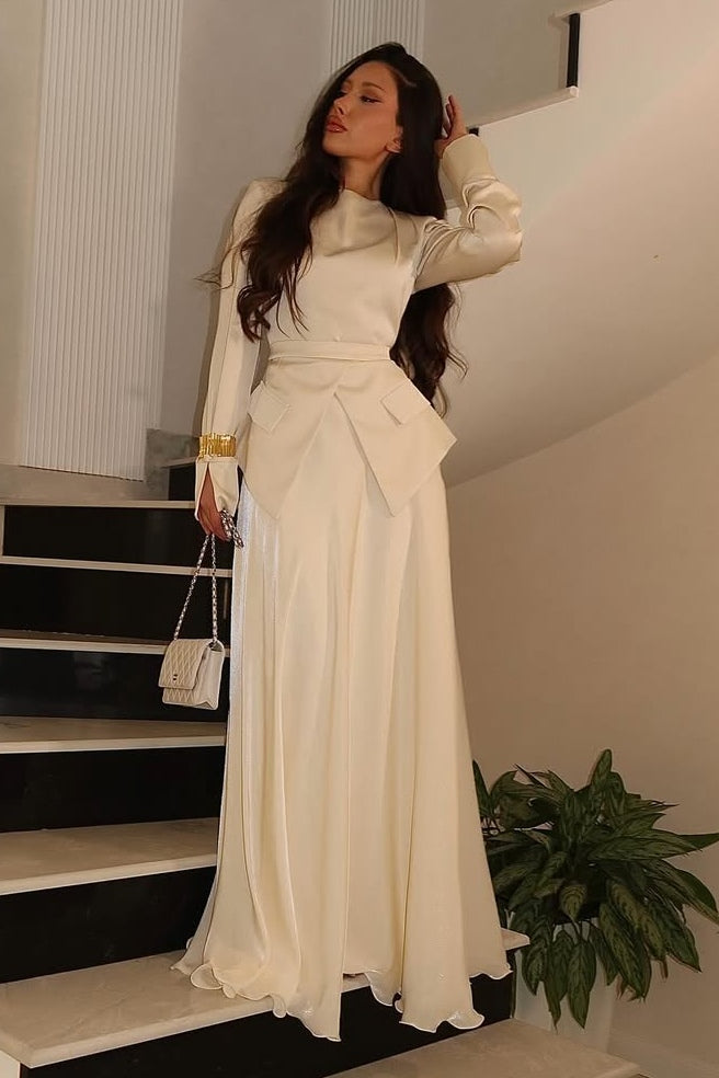 Alice Blazer Pocket Skirt Set-White