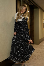 Clara Lace Collar Polka Dot Co-ord Set-Black