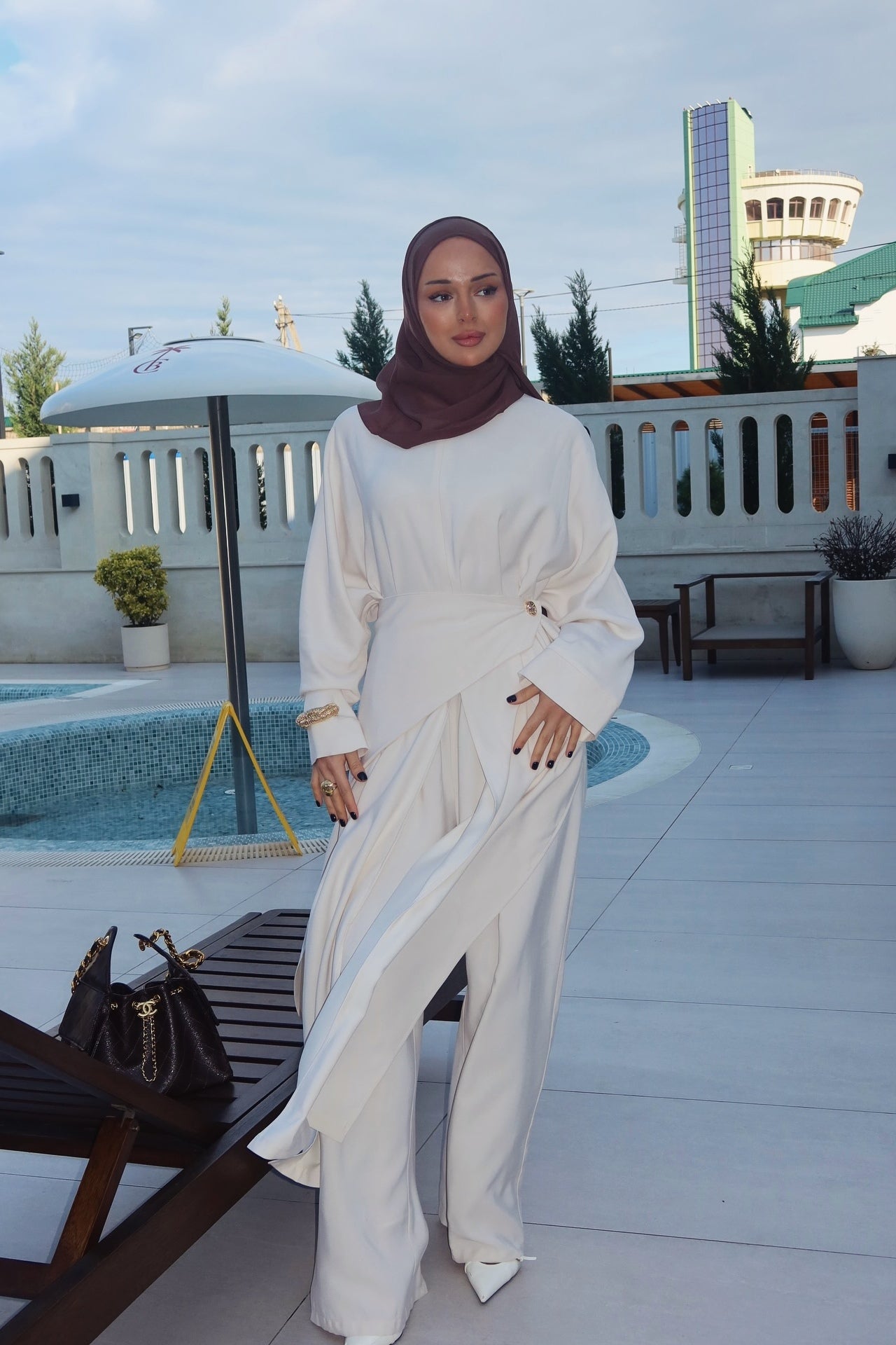 Lina Wrap Sash Trouser Two‑Piece Set