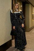 Clara Lace Collar Polka Dot Co-ord Set-Black