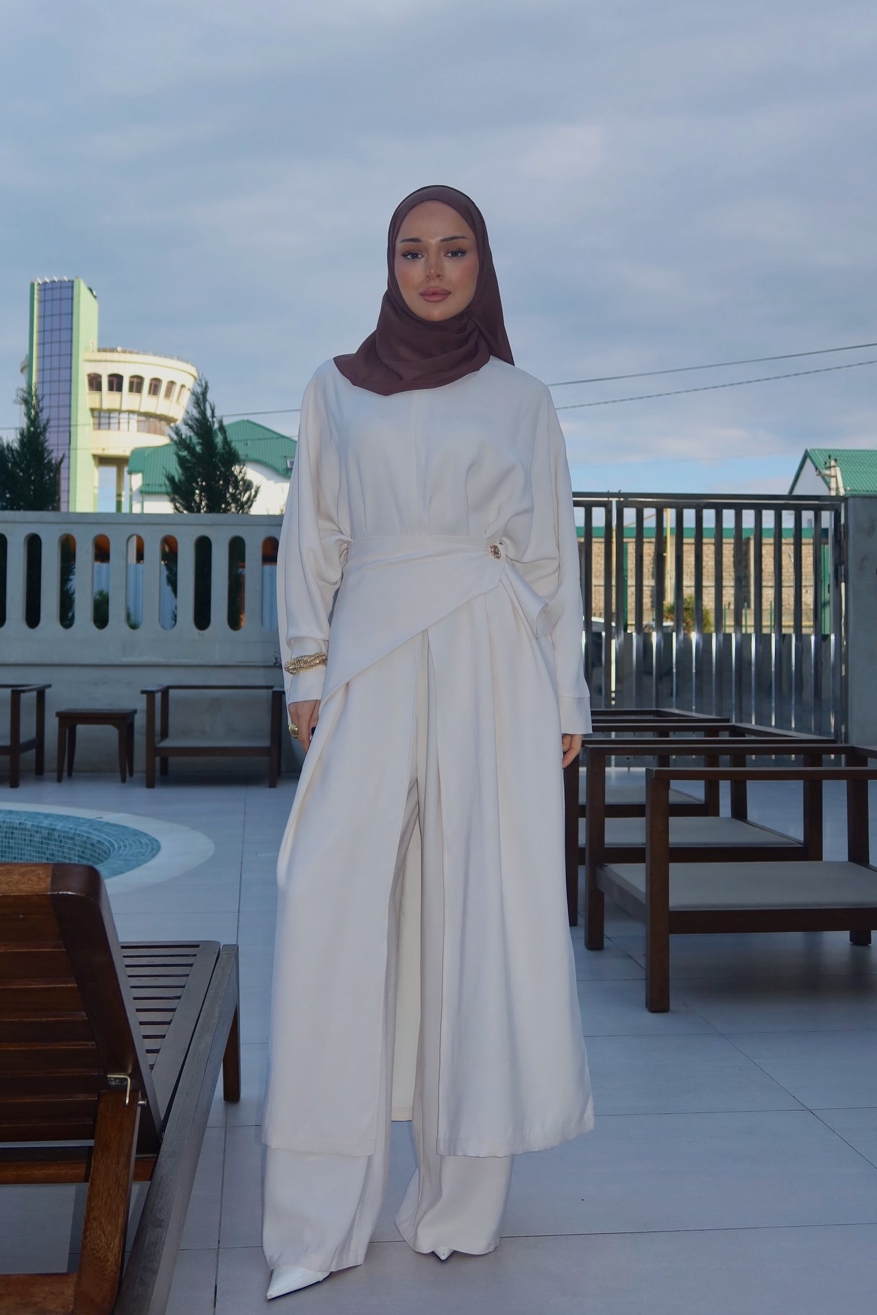 Lina Wrap Sash Trouser Two‑Piece Set