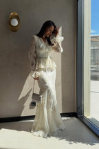 Grace Floral Embroidered Peplum Set