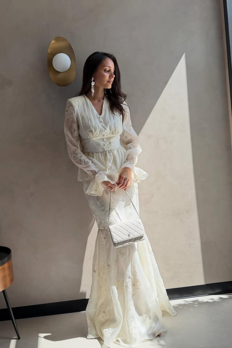 Grace Floral Embroidered Peplum Set