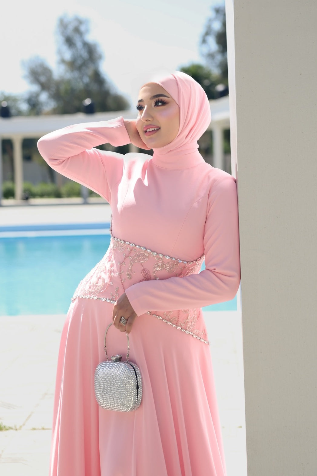 Rima Embellished Waist  Maxi Dress