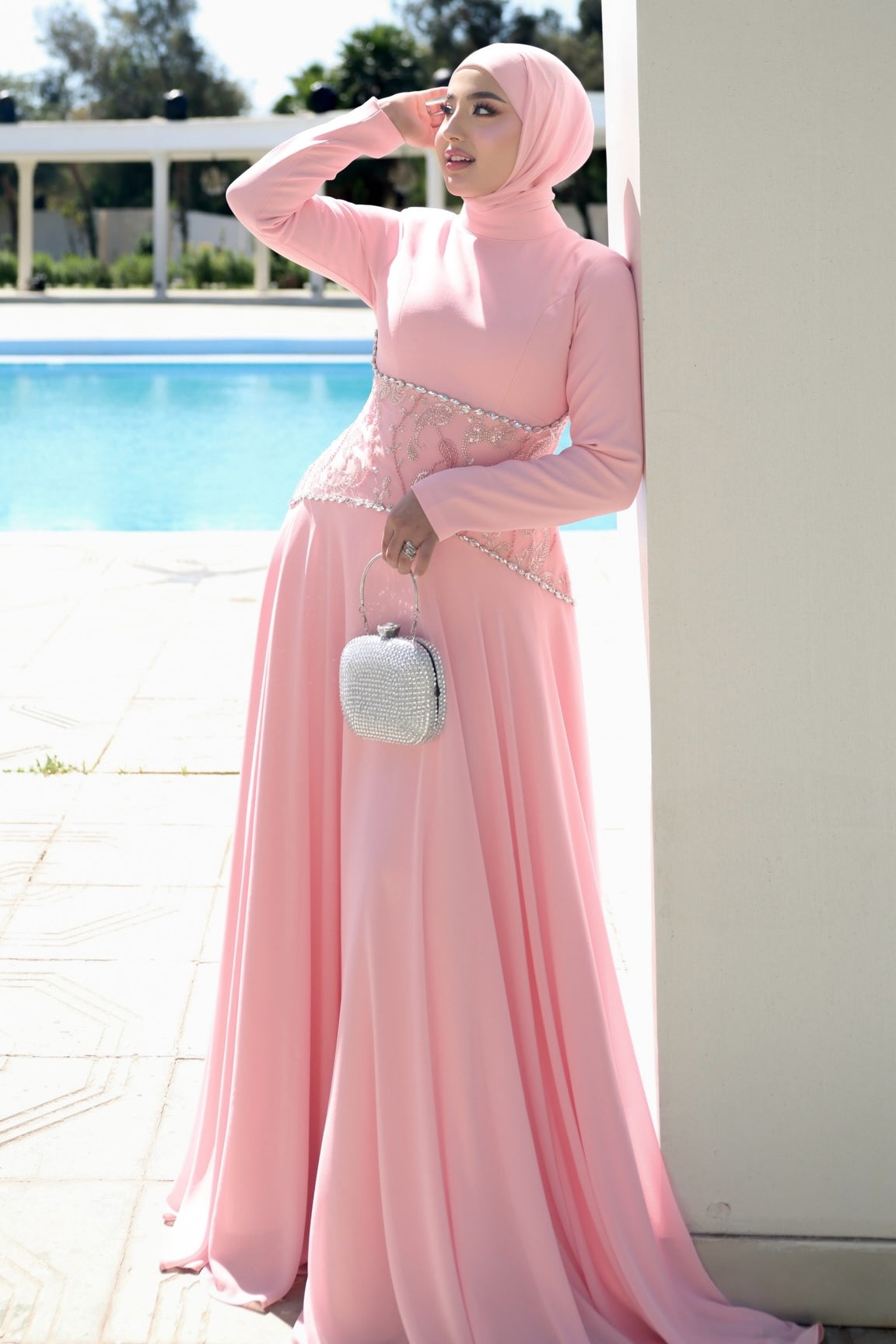 Rima Embellished Waist  Maxi Dress