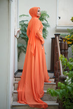 Maysa Floral Crystal Train Maxi Dress