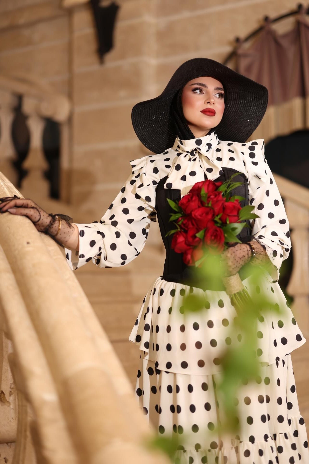 Celeste Polka Dot Corset Tiered Set
