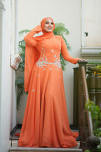 Maysa Floral Crystal Train Maxi Dress
