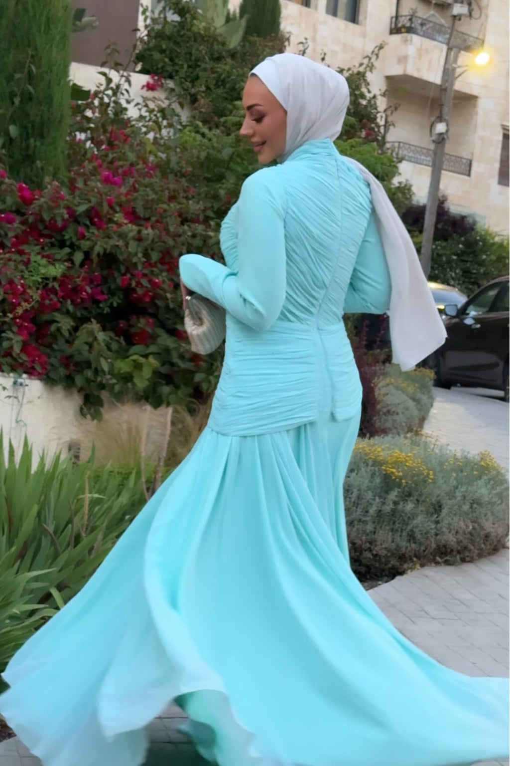Layla Ruched Chiffon Layered Maxi Dress