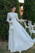 Mara Puff Sleeve Floral Ruffle Maxi Dress