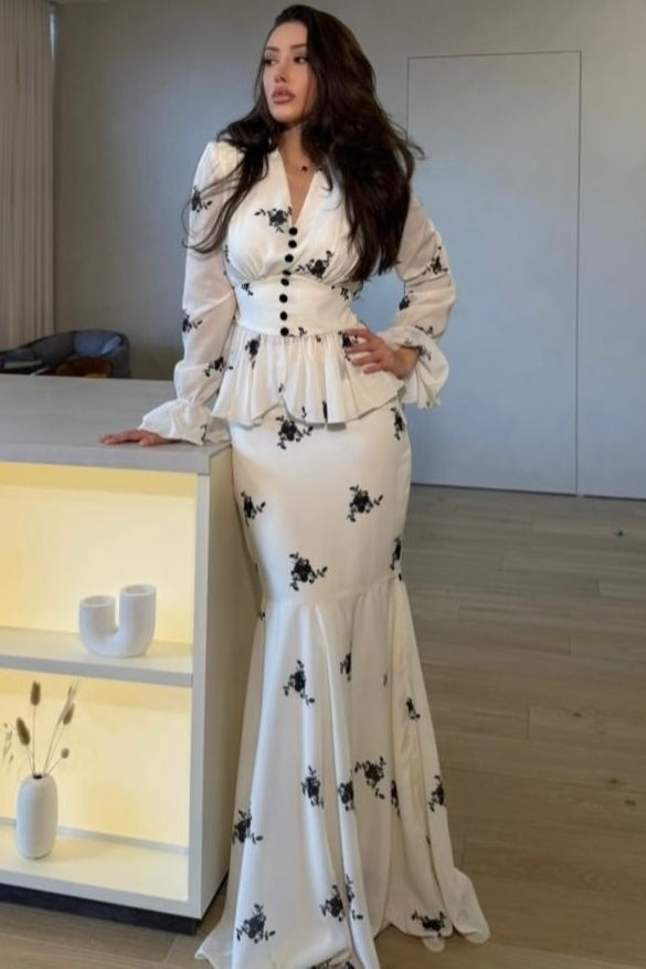 Emily Floral Printed Peplum Set