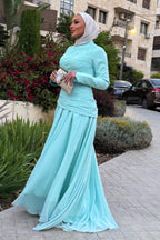 Layla Ruched Chiffon Layered Maxi Dress