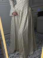 Layla Polka‑Dot Flare‑Sleeve Tiered Maxi dress