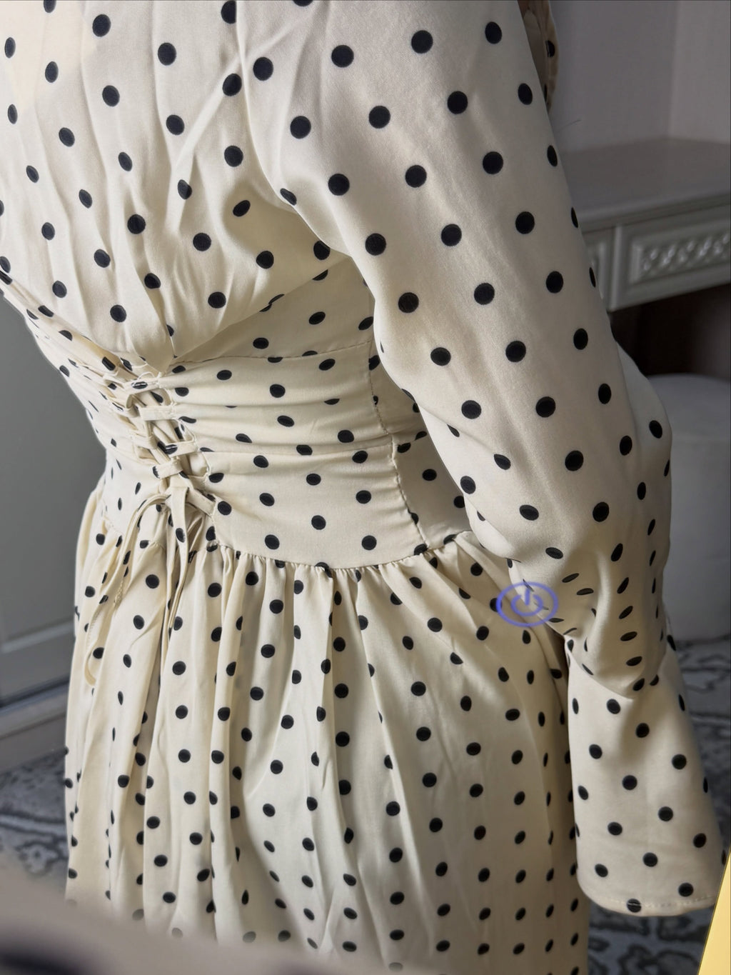 Layla Polka‑Dot Flare‑Sleeve Tiered Maxi dress