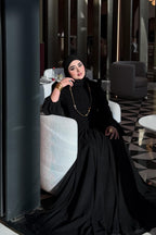 Aisha Button V-Waist Chiffon Modest Maxi Robe