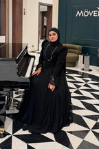 Aisha Button V-Waist Chiffon Modest Maxi Robe