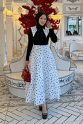 Mia Polka Dot Collar Bow Two Piece Outfit