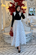 Mia Polka Dot Collar Bow Two Piece Outfit