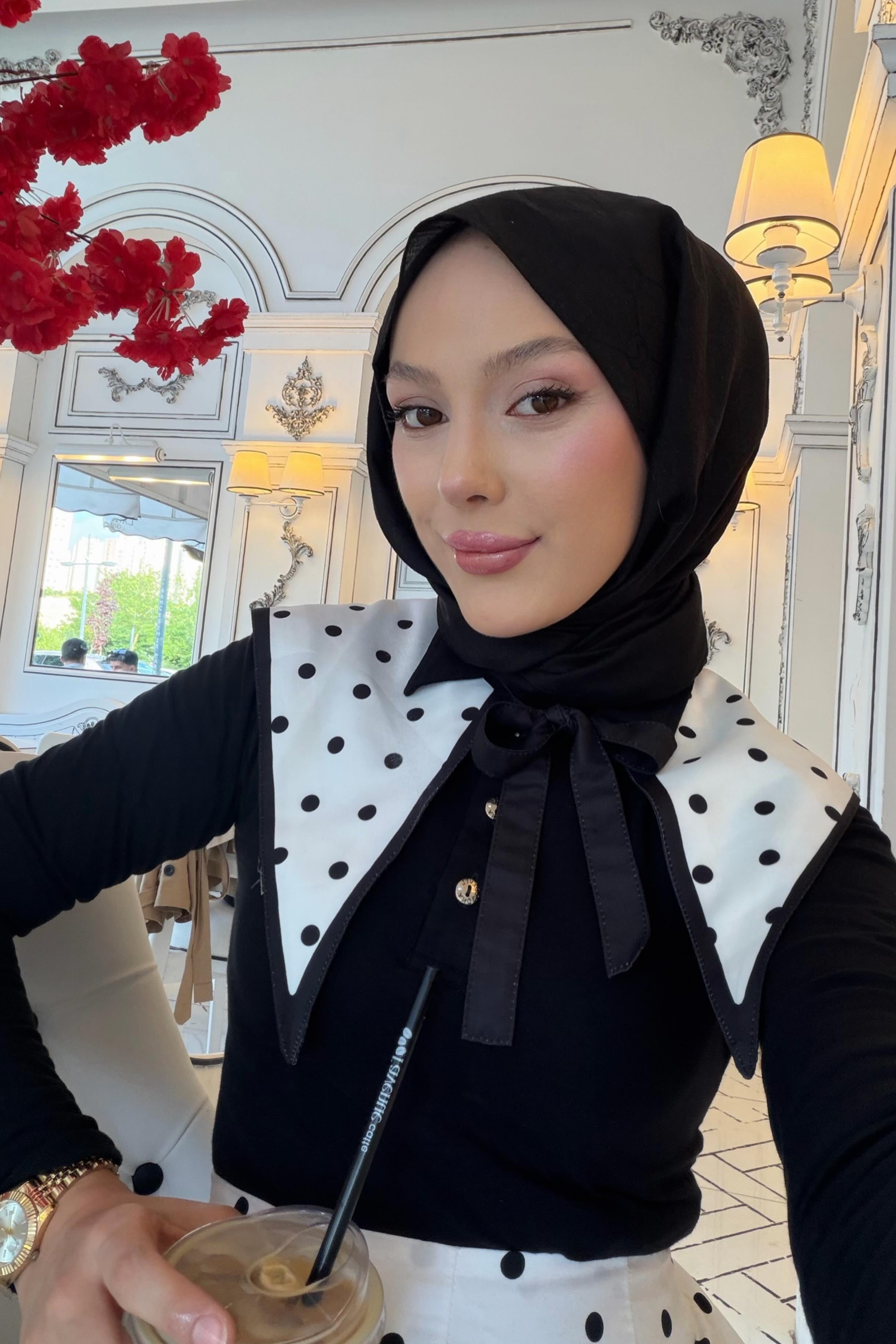 Mia Polka Dot Collar Bow Two Piece Outfit