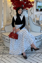 Mia Polka Dot Collar Bow Two Piece Outfit