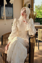 Chloe Pearl Jacquard Peplum Dress