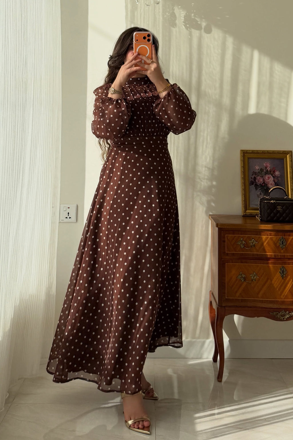 Willa Smocked Polka Dot Midi Dress