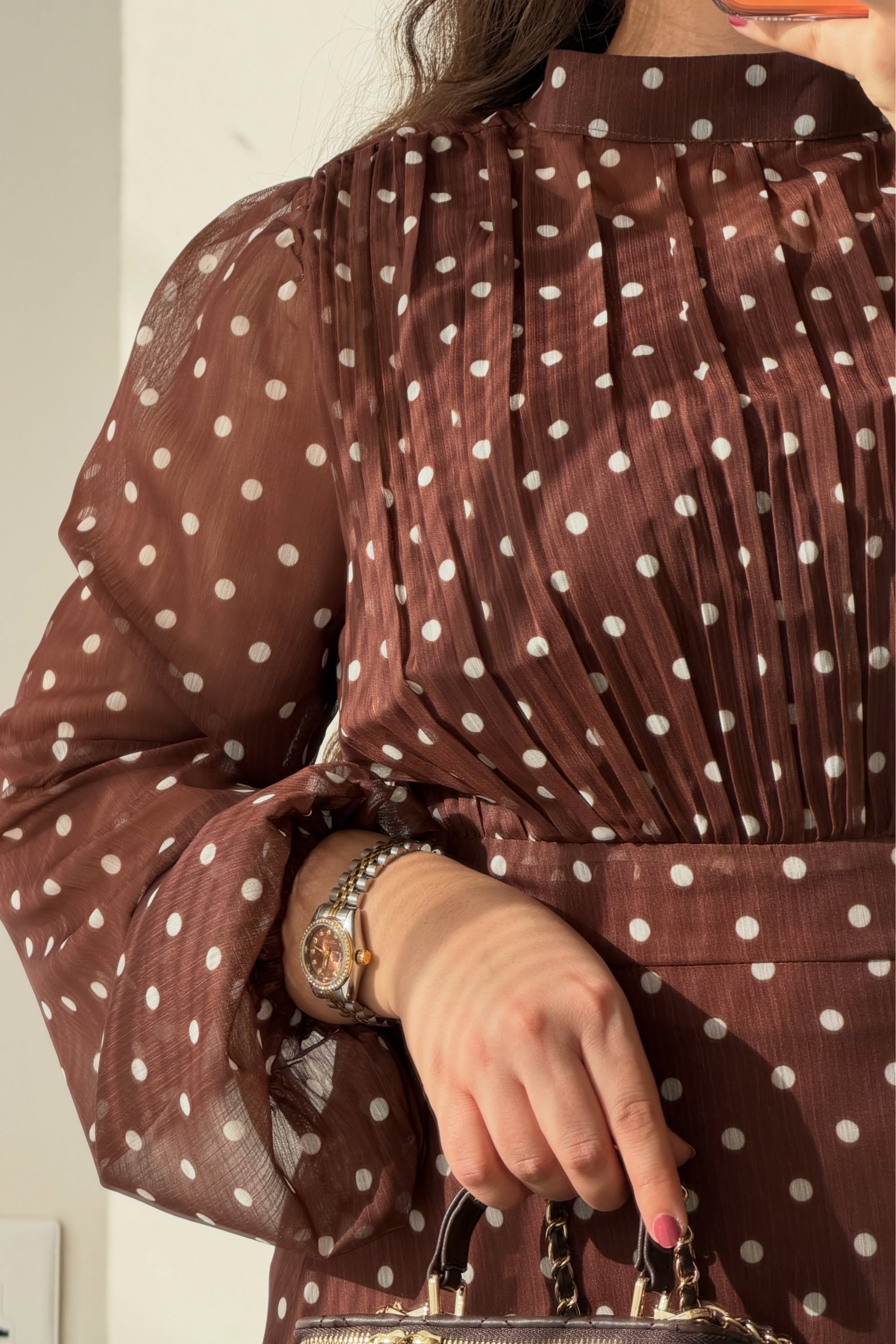Willa Smocked Polka Dot Midi Dress
