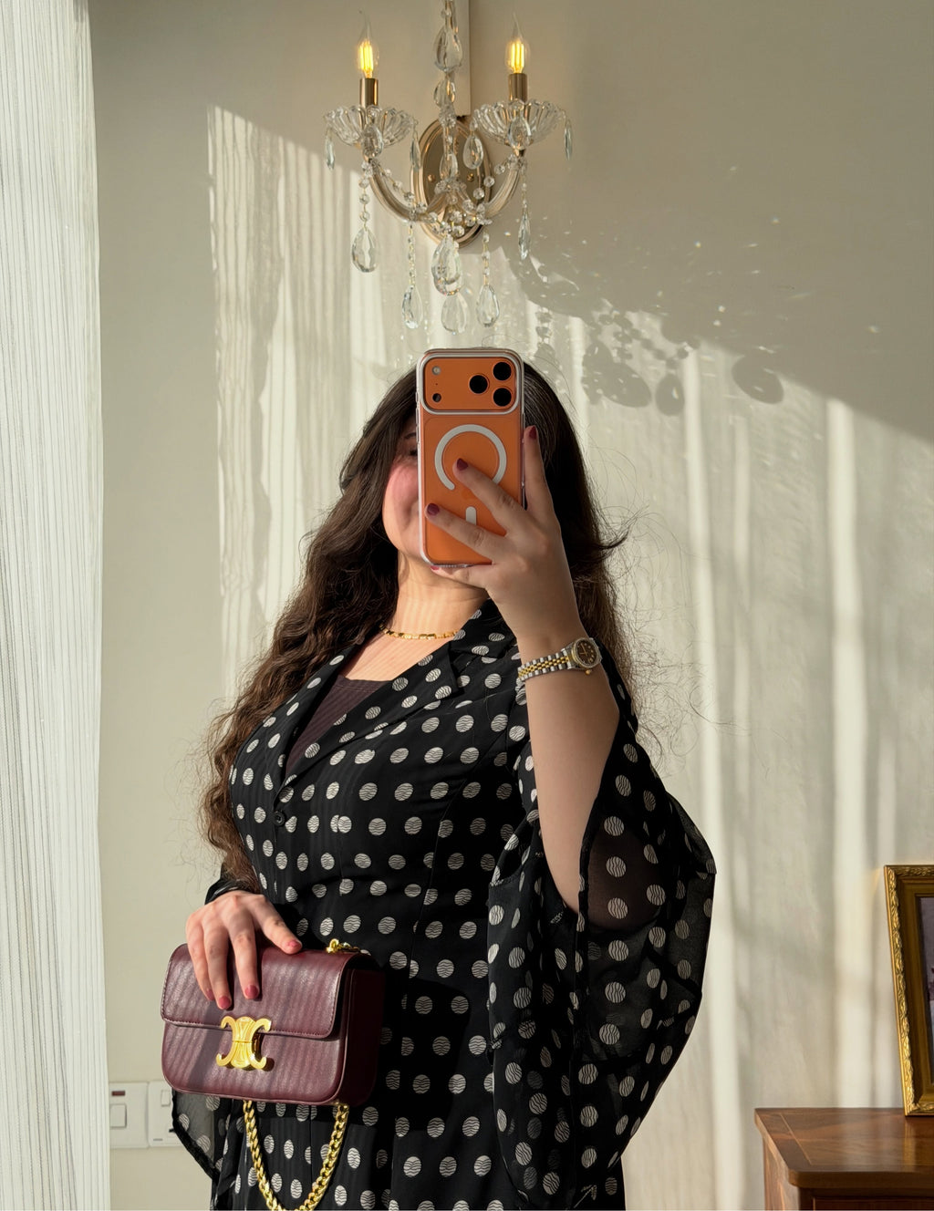 Thea Polka Dot Collared Flared Dress