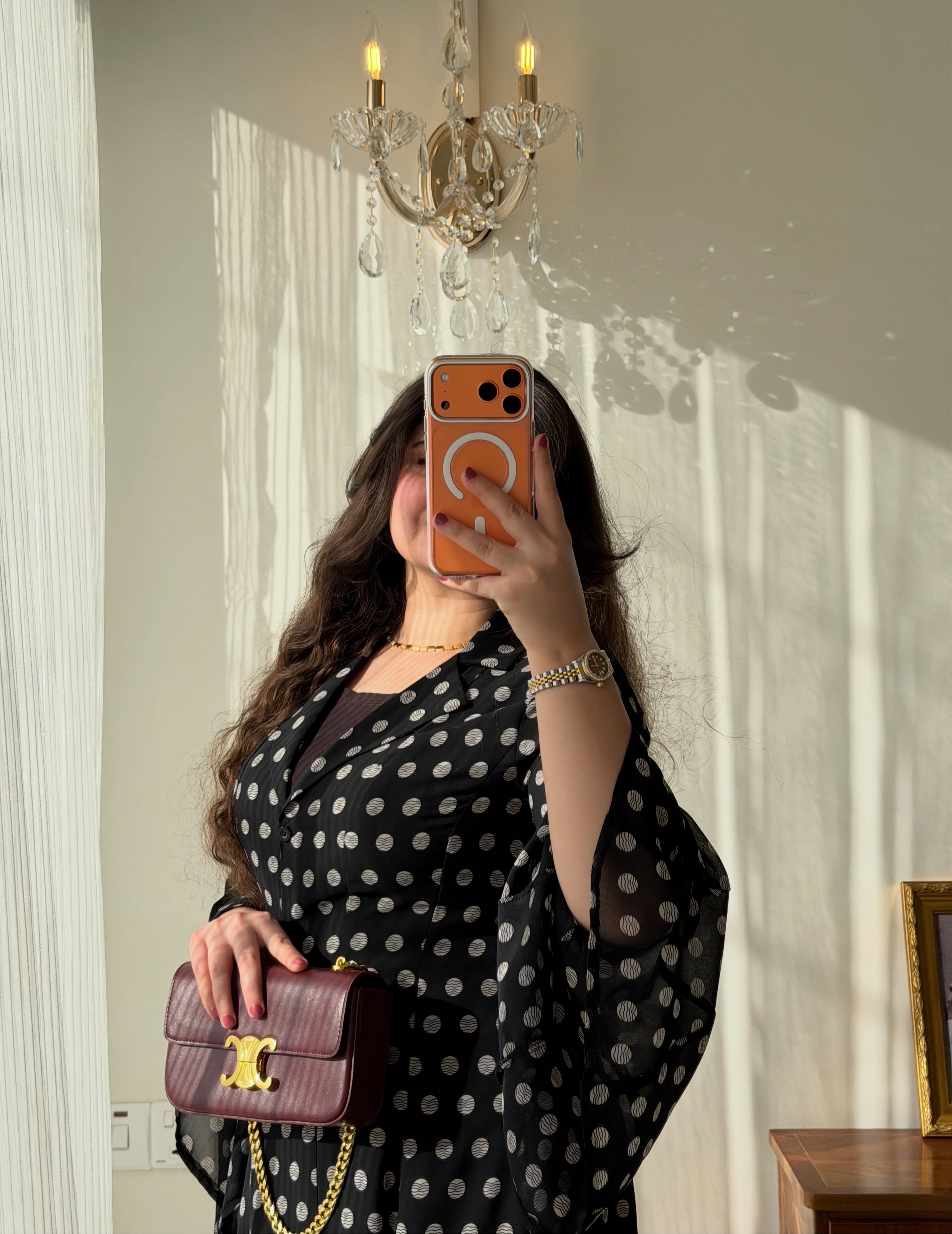 Thea Polka Dot Collared Flared Dress