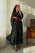 Thea Polka Dot Collared Flared Dress