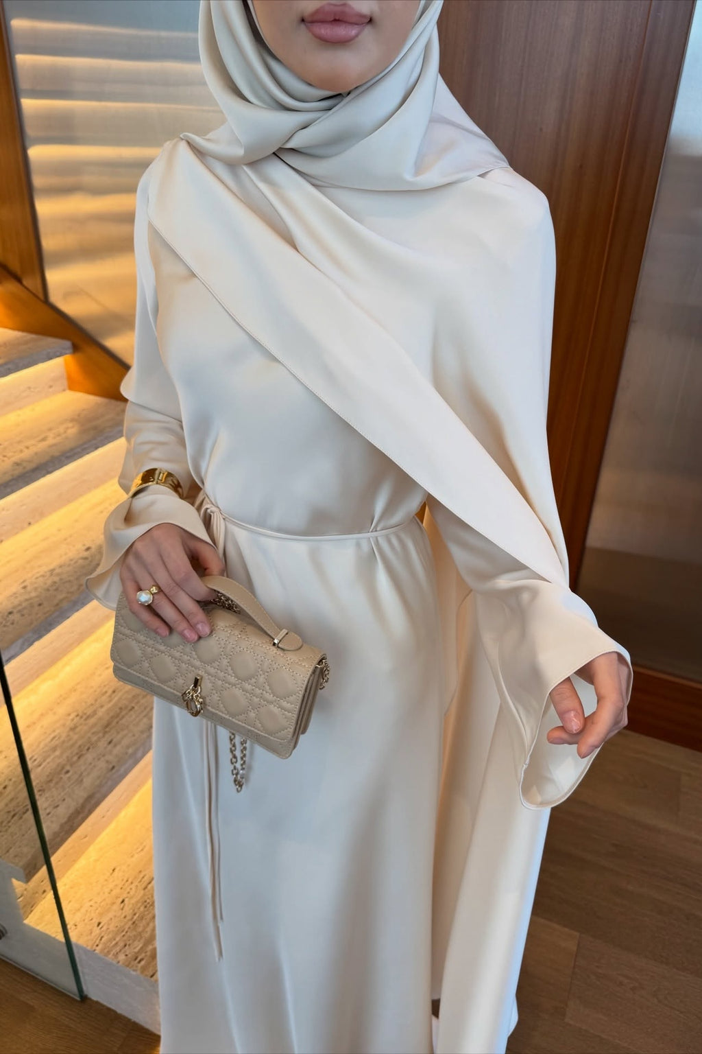 Harper Asymmetric Draped Satin Cape Dress