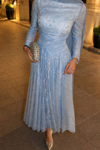 Sara Ruched Waist Lace Ball Gown
