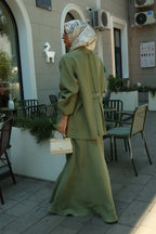 Ayla Linen Flare Sleeve Two Piece Set