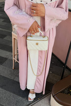 Mila Pearl Bow Embellished Open Abaya