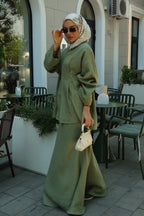 Ayla Linen Flare Sleeve Two Piece Set