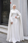 Amira Cape Sleeve Lace Cuff Maxi Abaya