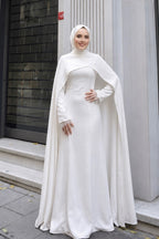 Amira Cape Sleeve Lace Cuff Maxi Abaya