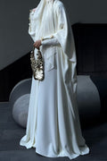 Nora Gold Button Satin Abaya Co-ord