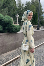 Mia Watercolor Floral Button Front Abaya