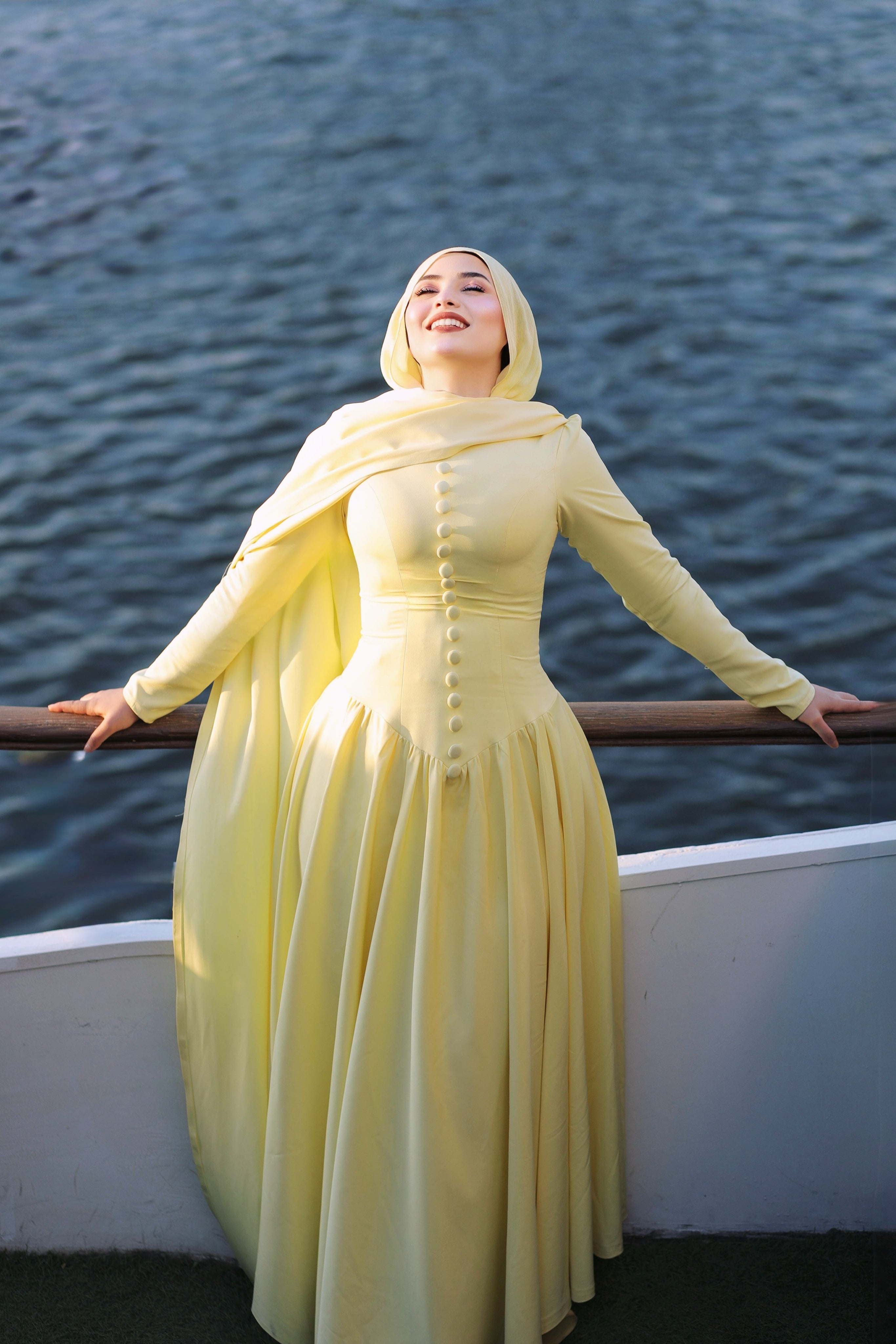 Sahar Front Button Flared Maxi Dress