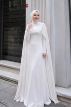 Amira Cape Sleeve Lace Cuff Maxi Abaya