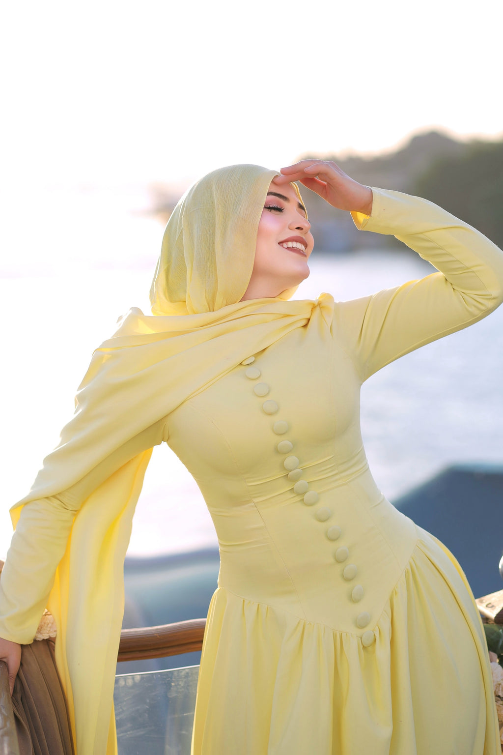 Sahar Front Button Flared Maxi Dress