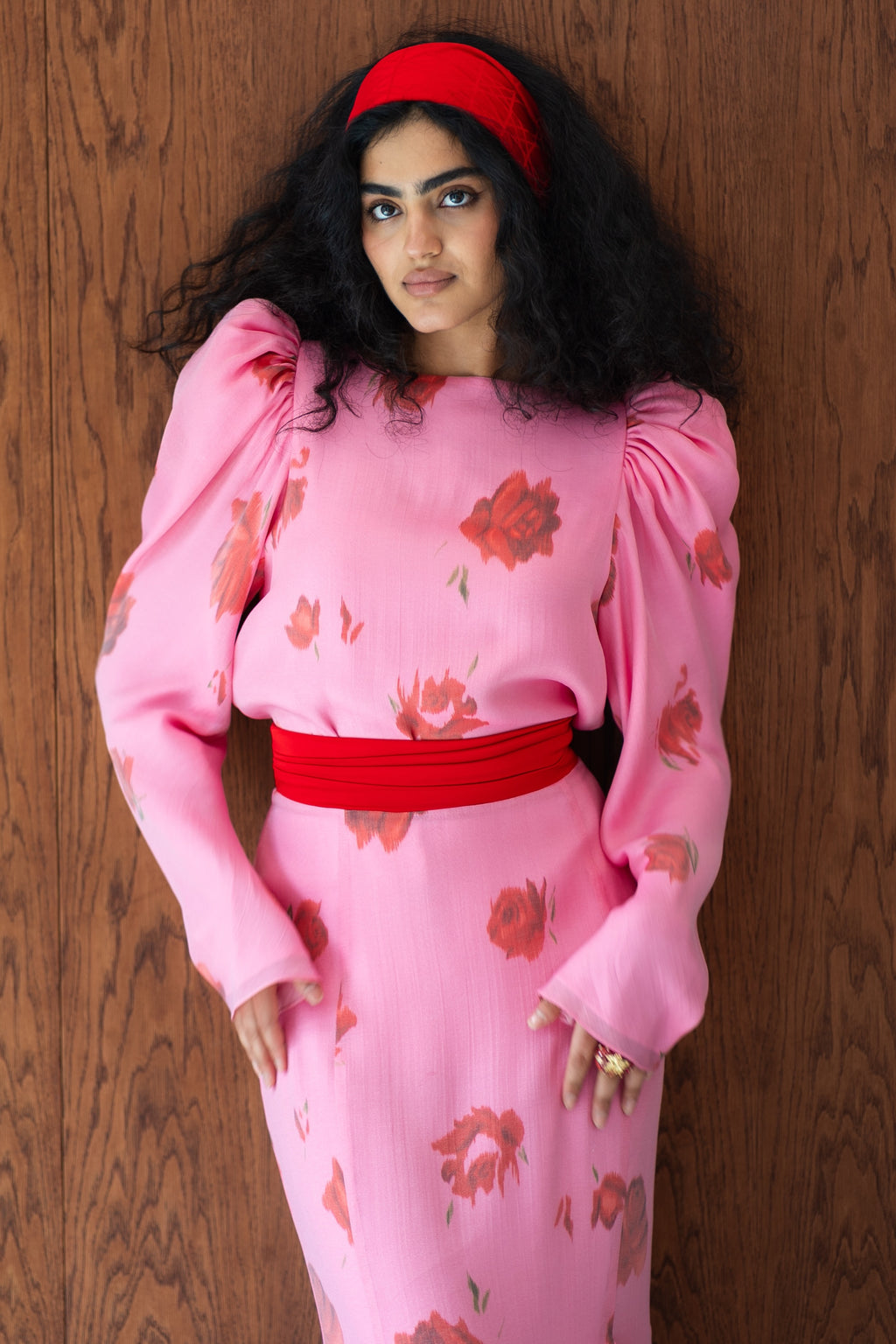 Elowen Rose Print Ruffle Mermaid Maxi