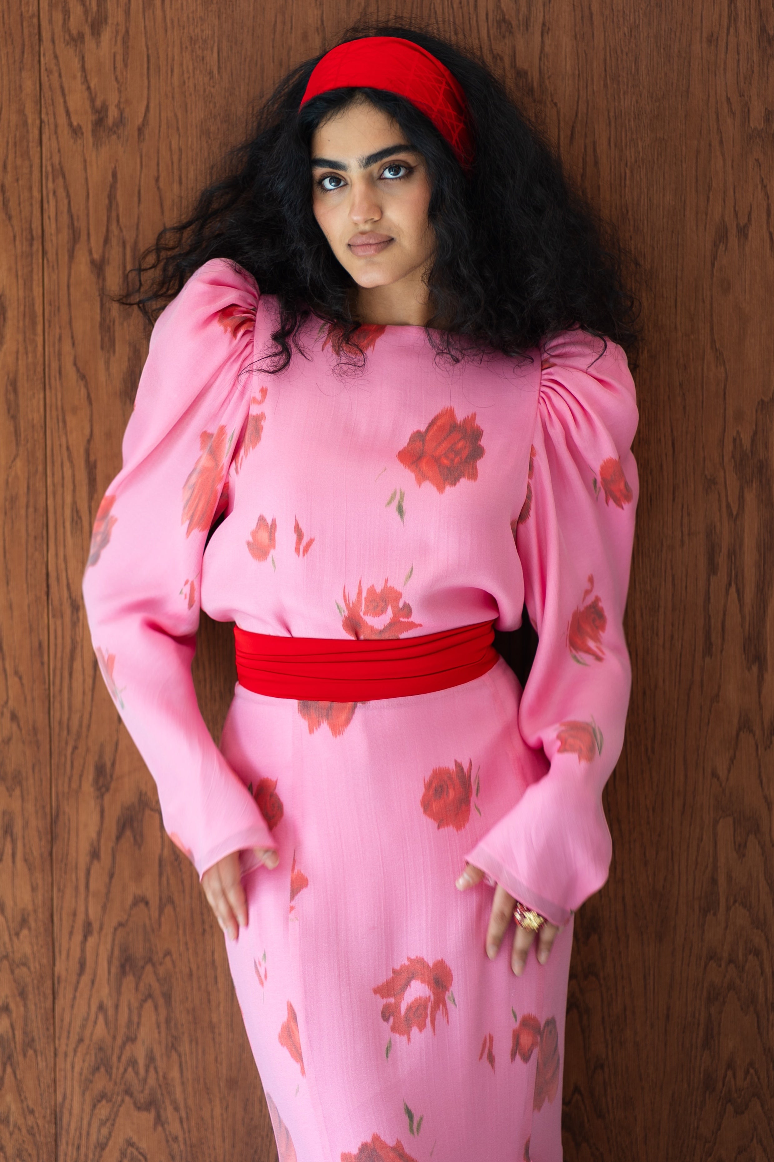 Elowen Rose Print Ruffle Mermaid Maxi