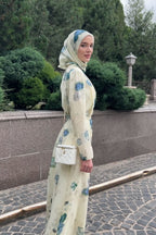 Mia Watercolor Floral Button Front Abaya